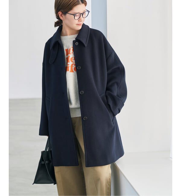 Spick and Span「《予約》160Sビーバーハーフコート」|ステンカラーコート|