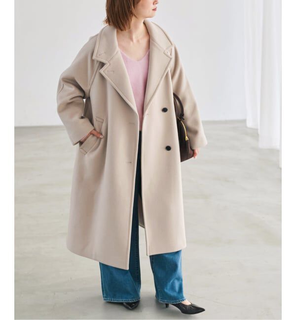 Spick and Span「《予約》S160ダブルブレスト2wayコート」|ステンカラーコート|