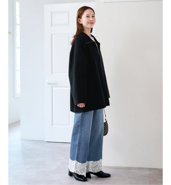 U by SPICK&SPAN「《予約》パイルメルトンジップコート」|ステンカラーコート|