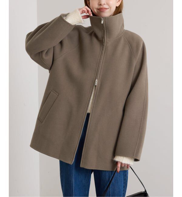 U by SPICK&SPAN「《予約》パイルメルトンジップコート」|ステンカラーコート|