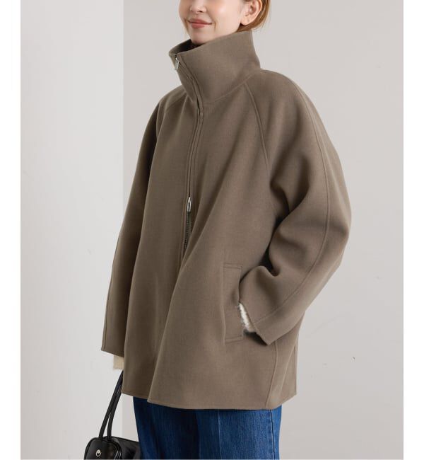 U by SPICK&SPAN「《予約》パイルメルトンジップコート」|ステンカラーコート|