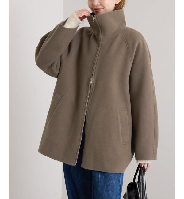 U by SPICK&SPAN「《予約》パイルメルトンジップコート」|ステンカラーコート|