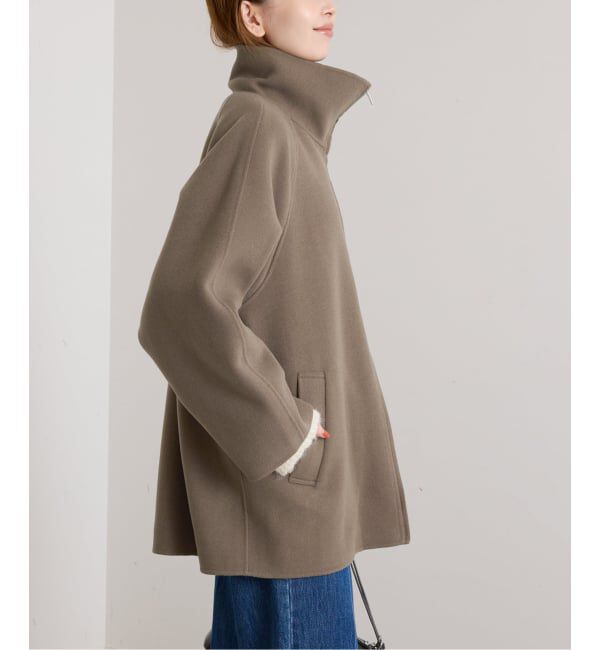 U by SPICK&SPAN「《予約》パイルメルトンジップコート」|ステンカラーコート|