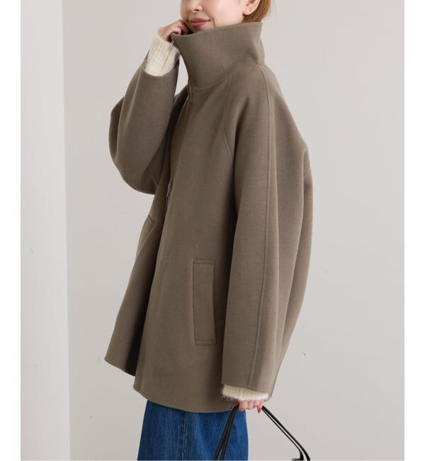 U by SPICK&SPAN「《予約》パイルメルトンジップコート」|ステンカラーコート|