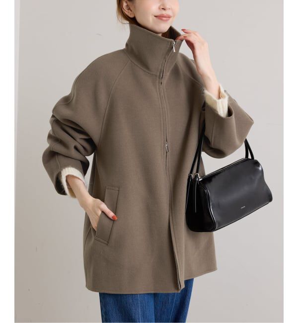 U by SPICK&SPAN「《予約》パイルメルトンジップコート」|ステンカラーコート|