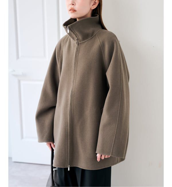 U by SPICK&SPAN「《予約》パイルメルトンジップコート」|ステンカラーコート|