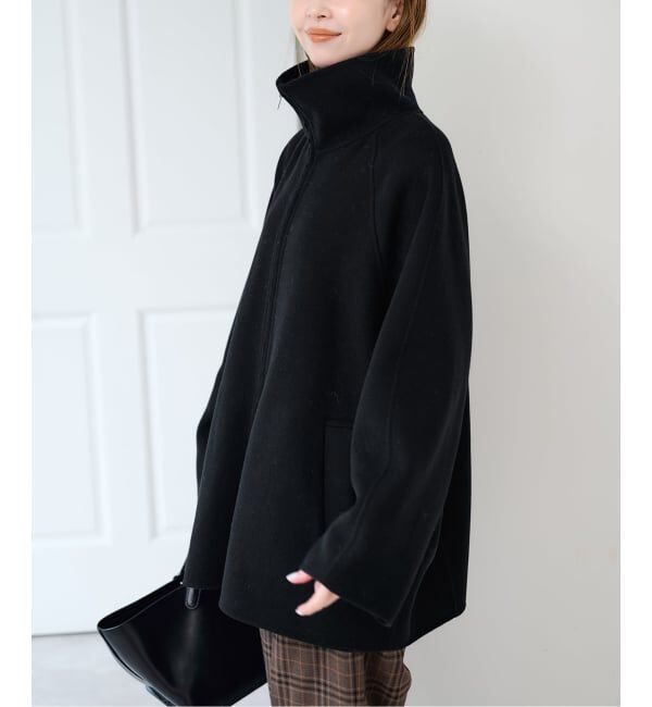 U by SPICK&SPAN「《予約》パイルメルトンジップコート」|ステンカラーコート|