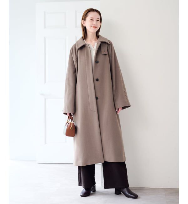 U by SPICK&SPAN「《予約》マオカラーロングコート」|ステンカラーコート|