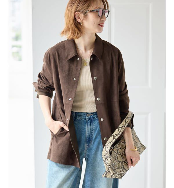 Spick and Span「《新色有り / 追加》フェイクスエードオープンカラージャケット」|その他|