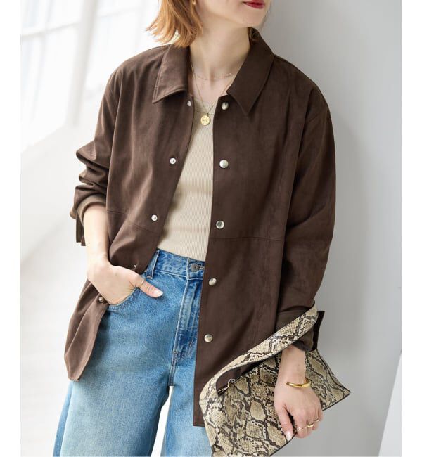 Spick and Span「《新色有り / 追加》フェイクスエードオープンカラージャケット」|その他|