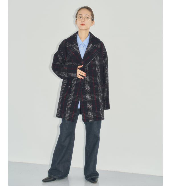 Spick and Span「《予約》TICCA / ティッカ ウールチェックピーコート」|ピーコート|