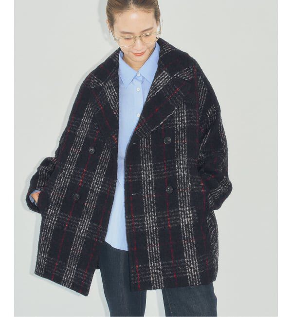 Spick and Span「《予約》TICCA / ティッカ ウールチェックピーコート」|ピーコート|