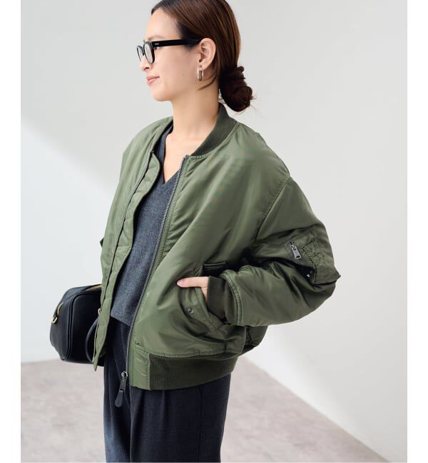 FRAMeWORK「≪予約≫TOP KHAKI/トップカーキ MA-1ナイロンジャケット」|ブルゾン・スタジャン|
