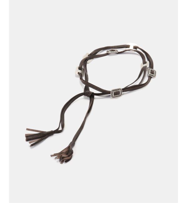 FRAMeWORK「≪追加予約≫PUNTOVITA / プントヴィータ SQUARE CONCHO BELT」|ベルト|ブラウン