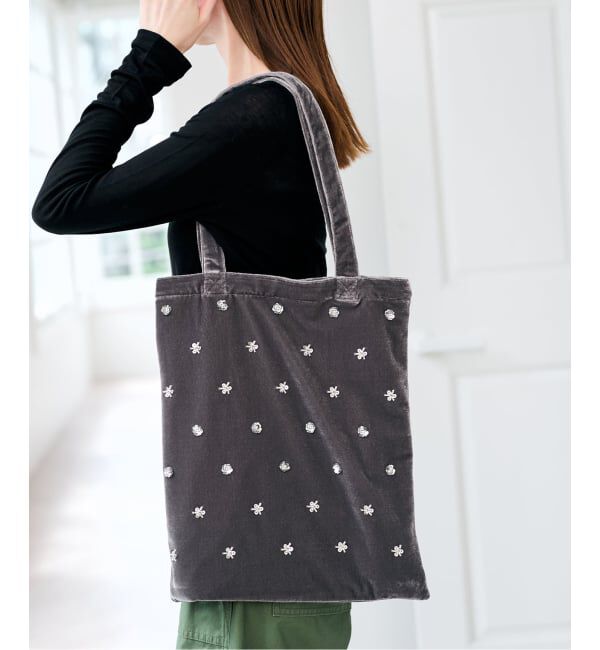 U by SPICK&SPAN「《予約》UBY ビジューベロアトートバッグ」|トートバッグ|