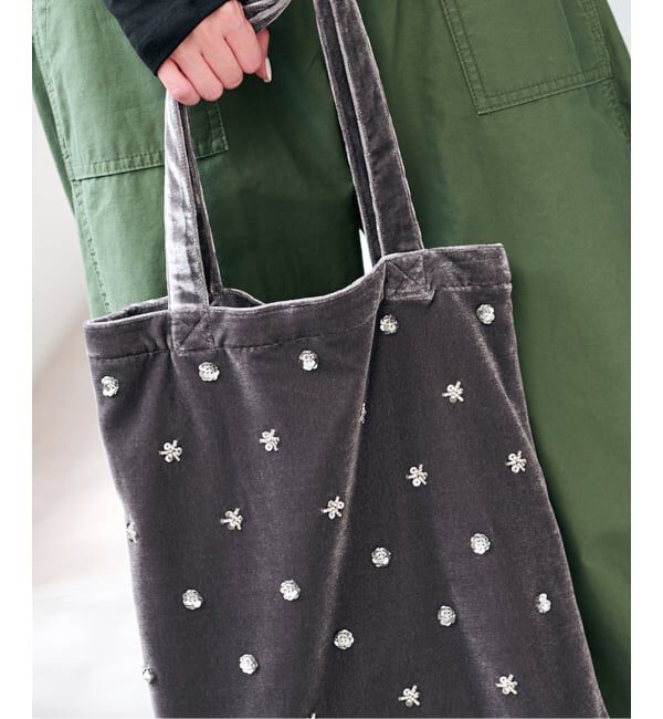 U by SPICK&SPAN「《予約》UBY ビジューベロアトートバッグ」|トートバッグ|