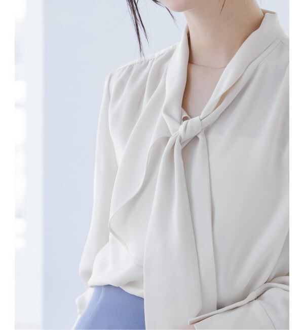 NOBLE「《WEB＆一部店舗限定追加予約》ロイヤルサテンボウタイブラウス2」|シャツ・ブラウス|