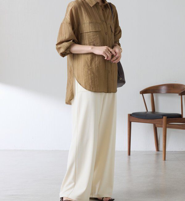  「【ロングシーズン着やすい】シャドーストライプオーバーシャツ」|シャツ・ブラウス|