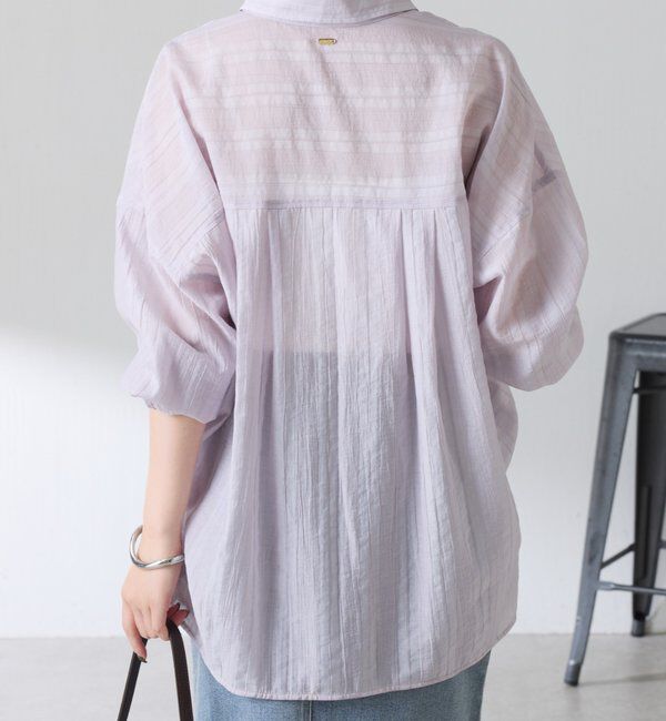 「【ロングシーズン着やすい】シャドーストライプオーバーシャツ」|シャツ・ブラウス|