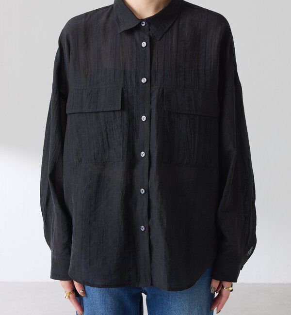  「【ロングシーズン着やすい】シャドーストライプオーバーシャツ」|シャツ・ブラウス|