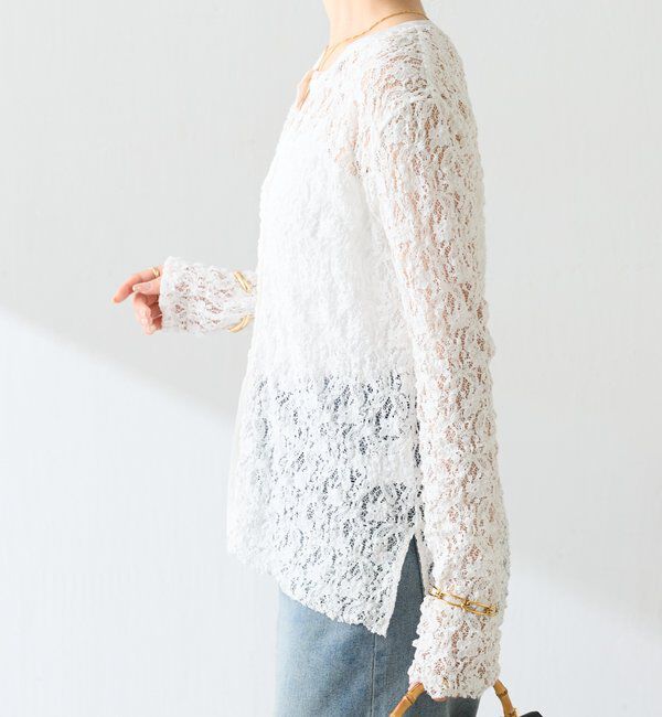  「コットンレース袖フリルカーディガン」|Tシャツ・カットソー|