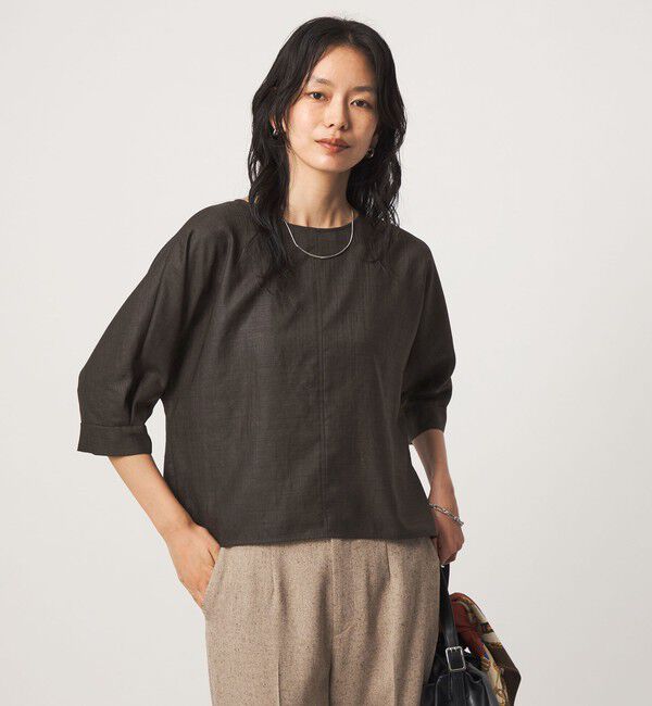 UNITED ARROWS green label relaxing「トリアセ 7分袖 プルオーバー ブラウス マシンウォッシャブル UVカット 通気性」|シャツ・ブラウス|