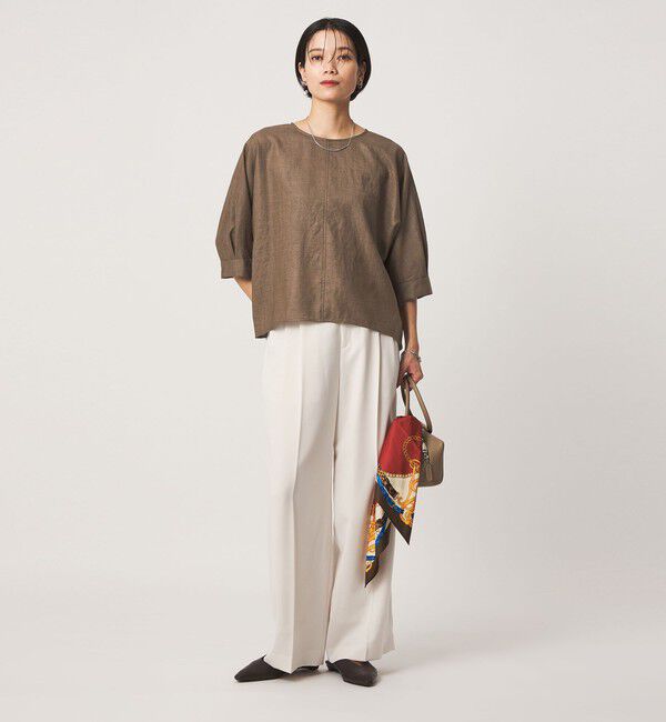 UNITED ARROWS green label relaxing「トリアセ 7分袖 プルオーバー ブラウス マシンウォッシャブル UVカット 通気性」|シャツ・ブラウス|