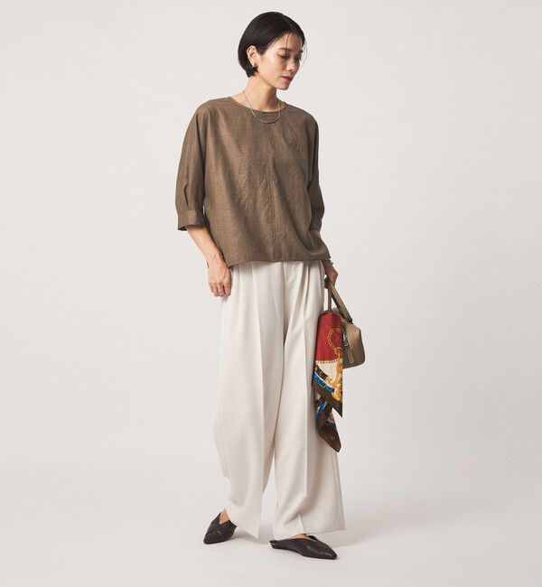 UNITED ARROWS green label relaxing「トリアセ 7分袖 プルオーバー ブラウス マシンウォッシャブル UVカット 通気性」|シャツ・ブラウス|