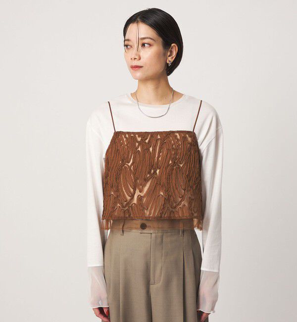 UNITED ARROWS green label relaxing「テープシシュウ ショート キャミソール」|キャミソール|