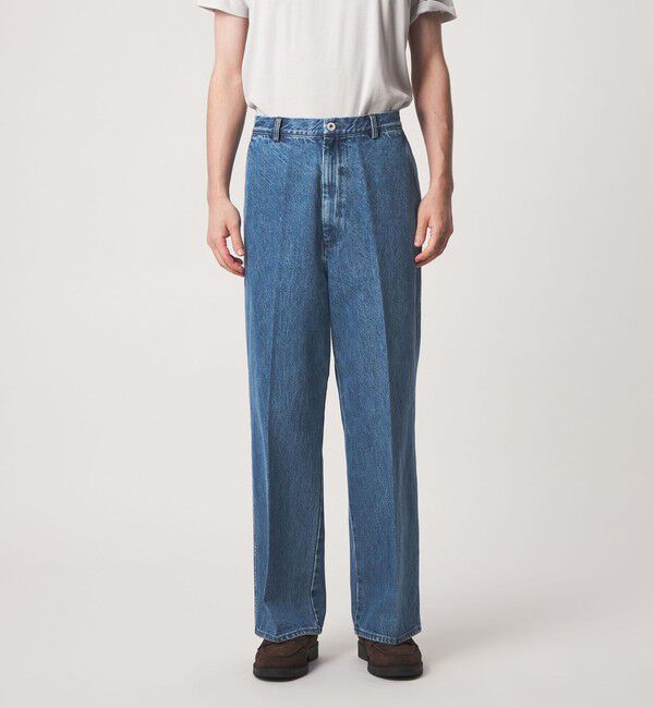 UNITED ARROWS green label relaxing「ワイド ストレート デニム スラックス パンツ W5」|デニム|