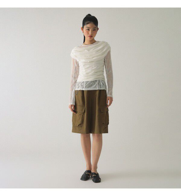 Ray BEAMS 「ギャザー ドレープ Tシャツ」|Tシャツ・カットソー|