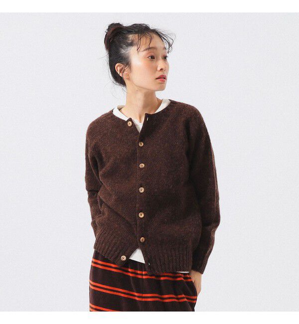 BEAMS SELECTION for WOMEN「【別注】Nor&rsquo;Easterly / シェットランド シャギー カーディガン」|ニット・セーター|MARRON