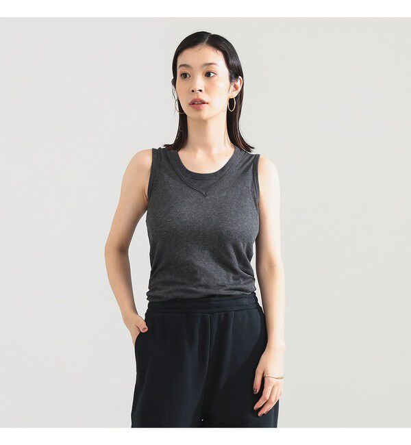Demi-Luxe BEAMS 「AK+1 / レイヤード リブ タンクトップ」|Tシャツ・カットソー|CHARCOAL.GREY