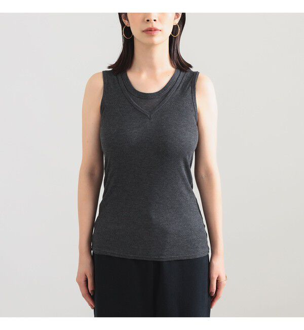 Demi-Luxe BEAMS 「AK+1 / レイヤード リブ タンクトップ」|Tシャツ・カットソー|