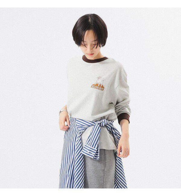 BEAMS SELECTION for WOMEN「【別注】Champion / BOYロゴ リンガーTシャツ」|Tシャツ・カットソー|