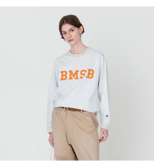 BEAMS SELECTION for WOMEN「【別注】Champion / BOYロゴ リンガーTシャツ」|Tシャツ・カットソー|HEATHER_GRAY