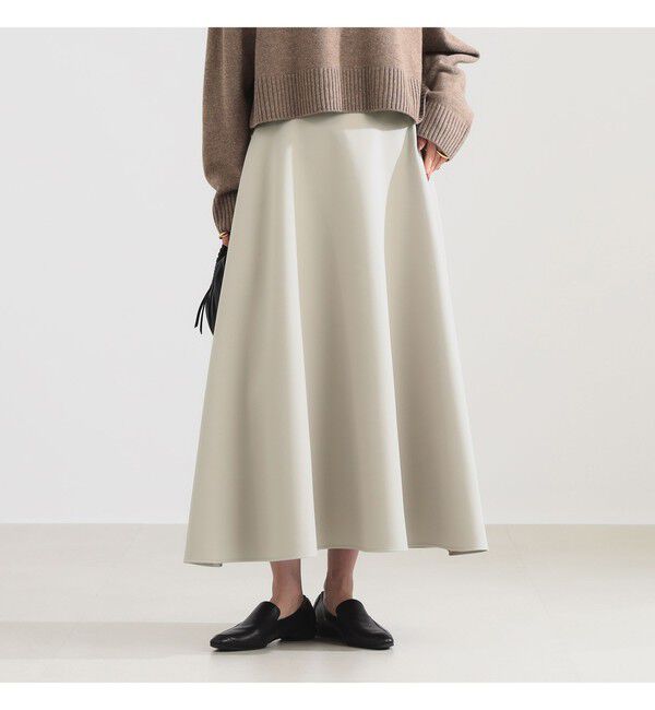 Demi-Luxe BEAMS 「ボンディング フレア スカート」|スカート|BEIGE
