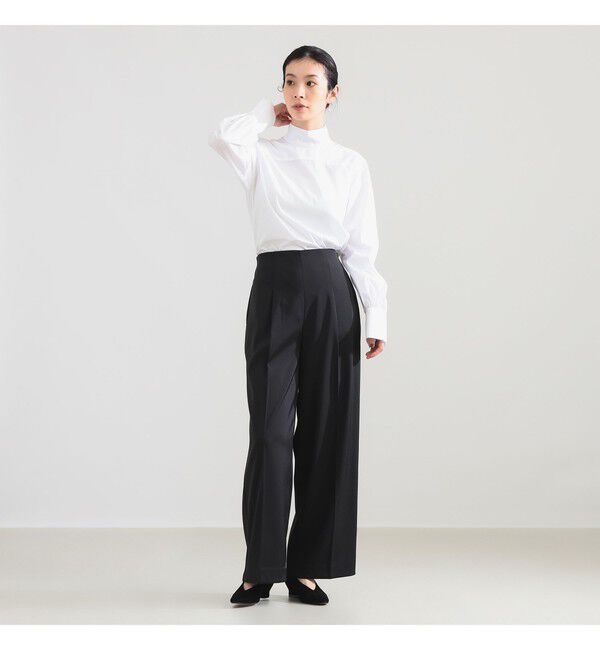 Demi-Luxe BEAMS 「AK+1 / シャンブレー ハイネック ブラウス」|シャツ・ブラウス|