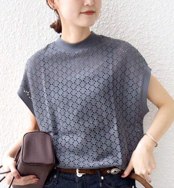 SHIPS for women「【WEB限定】〈手洗い可能〉アイレット クルーネック プルオーバー」|Tシャツ・カットソー|