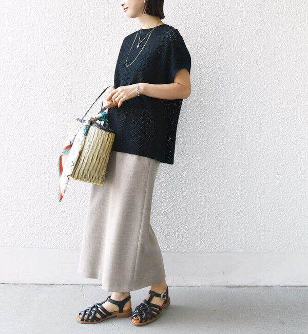 SHIPS for women「【WEB限定】〈手洗い可能〉アイレット クルーネック プルオーバー」|Tシャツ・カットソー|