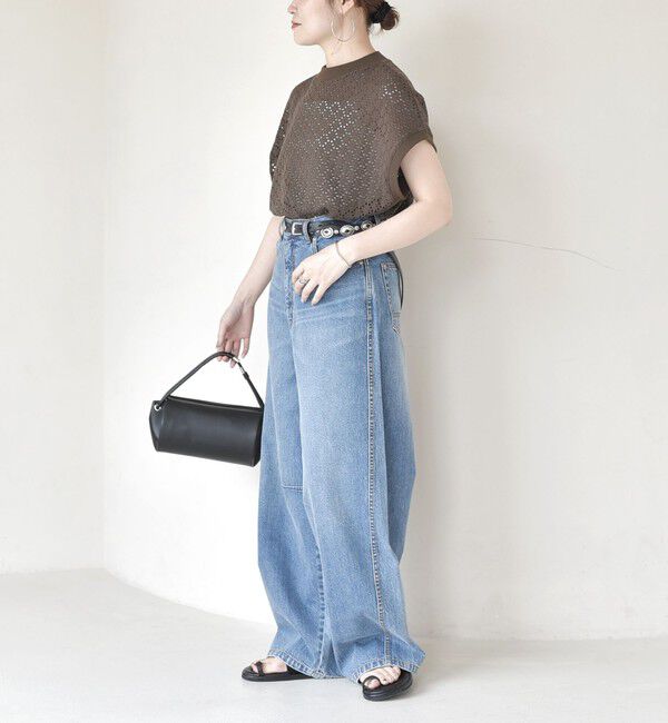 SHIPS for women「【WEB限定】〈手洗い可能〉アイレット クルーネック プルオーバー」|Tシャツ・カットソー|