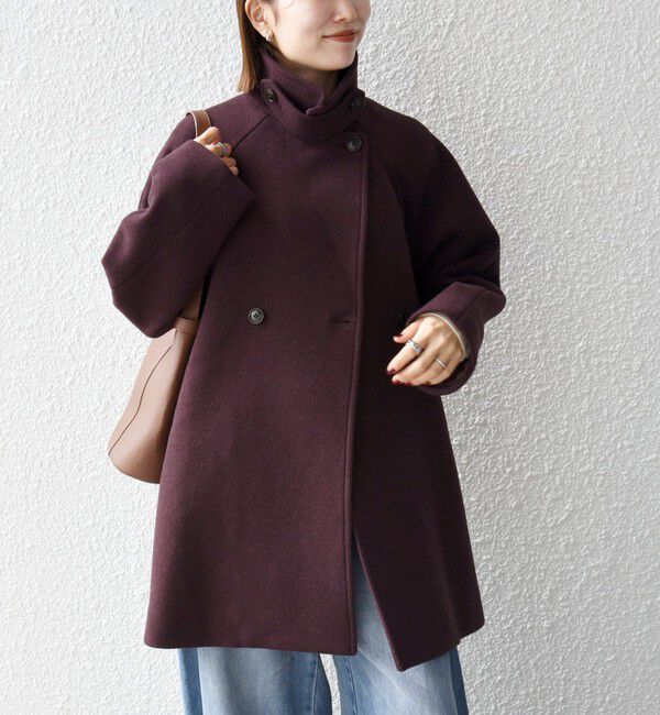 SHIPS any「《一部追加予約》【WEB限定】PURE WOOL スタンド & テーラード ハーフ コート」|その他|