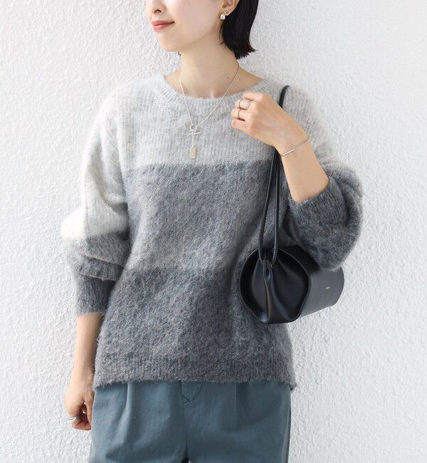 SHIPS for women「《一部予約》【WEB限定】〈手洗い可能〉モヘヤ混 グラデーション ニット プルオーバー」|ニット・セーター|