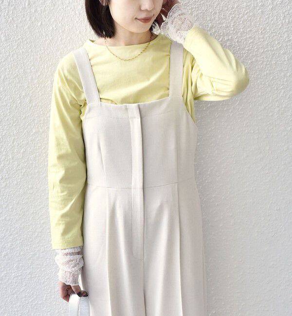SHIPS Colors 「【WEB限定】〈手洗い可能〉レース 切替スリーブ カットソー◇」|Tシャツ・カットソー|