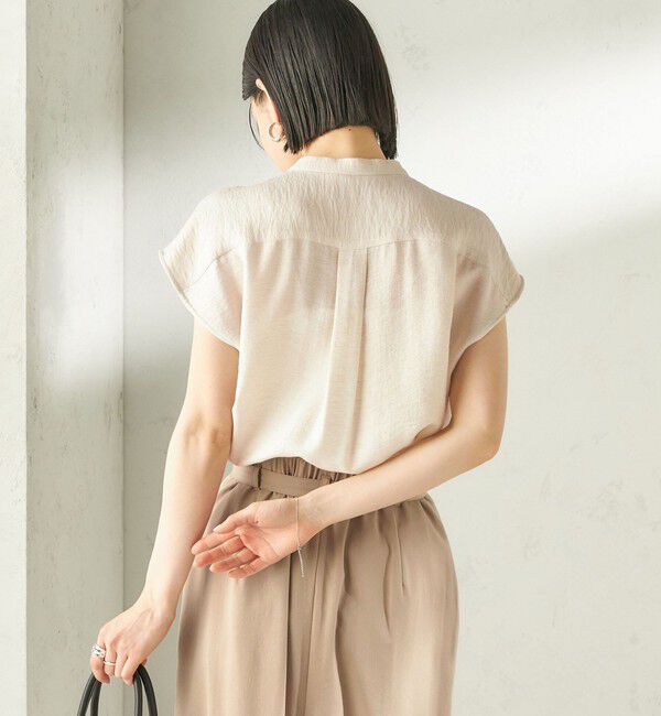 SHIPS for women「〈接触冷感/手洗い可能〉Jupiter 麻混 フリル ブラウス」|シャツ・ブラウス|