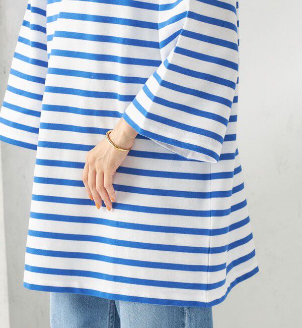 SHIPS for women「【SHIPS別注】Le minor: パネル ボーダー チュニック」|Tシャツ・カットソー|