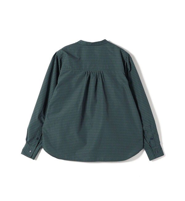 SHIPS for women「《追加予約》【WEB限定】〈手洗い可能〉チェック フリル ロングスリーブ シャツ（グリーン）」|シャツ・ブラウス|