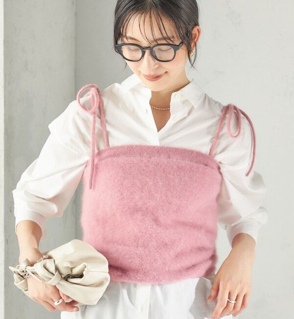 SHIPS for women「《予約》杢 フォックス カシミヤ チューブ トップ」|キャミソール|ピンク
