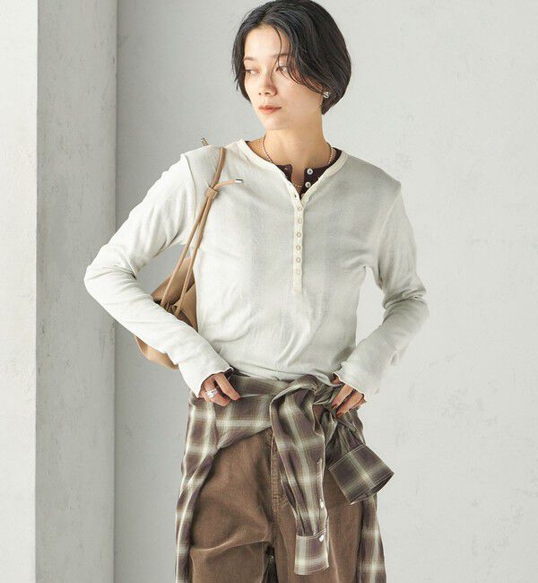 SHIPS for women「【SHIPS別注】miller:シアー ヘンリー ネック ロング スリーブ TEE 26AW」|Tシャツ・カットソー|