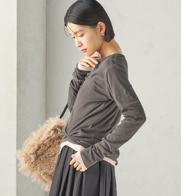 SHIPS for women「【SHIPS別注】miller:シアー ヘンリー ネック ロング スリーブ TEE 26AW」|Tシャツ・カットソー|